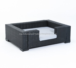 Rectangular Steel Frame Wicker Weaving Pet Bed