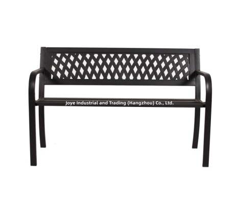 Outdoor Steel Garden Bench With Resin Back