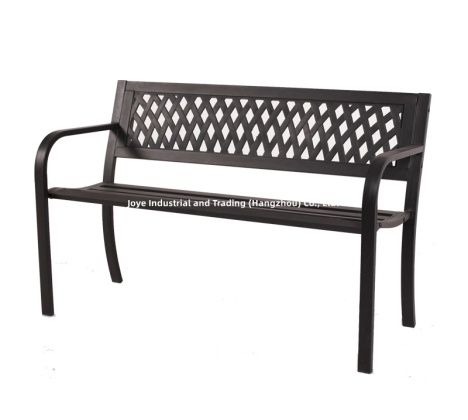 Outdoor Steel Garden Bench With Resin Back