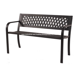 Outdoor Steel Garden Bench With Resin Back
