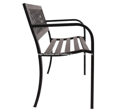 Outdoor Steel Garden Bench With Resin Back