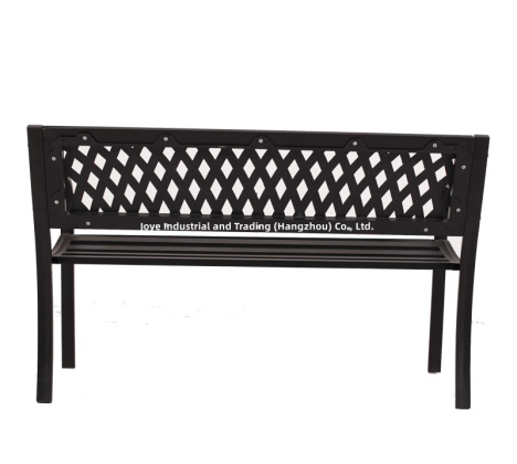 Outdoor Steel Garden Bench With Resin Back