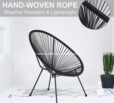 3pcs Steel Rattan Moon Chair Set