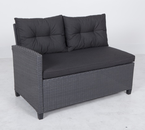 Barcelona Outdoor Small Balcony Rattan Effect KD 6 Seater Corner Sofa Wicker Furniture with Ottoman for Garden Patio