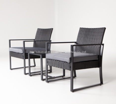 Milton Steel Frame Rattan 3pcs Balcony Set
