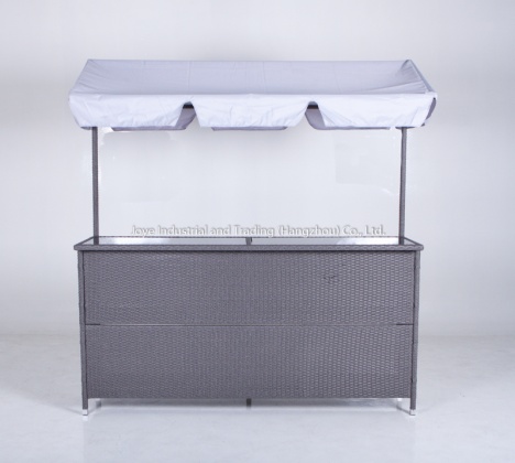 Edina Rattan Garden Bar Table With Roof