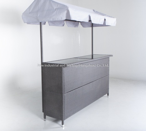 Edina Rattan Garden Bar Table With Roof