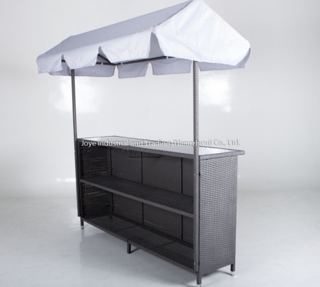 Edina Rattan Garden Bar Table With Roof