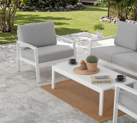 Greenville KD Aluminum 4pcs Sofa Set