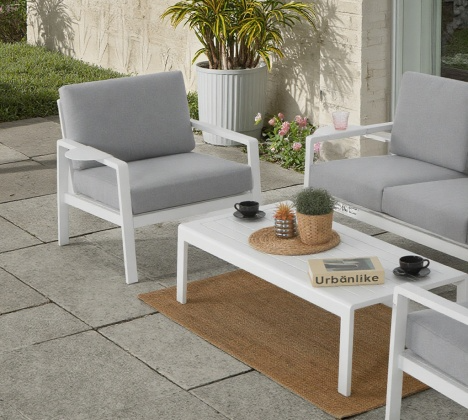 Greenville KD Aluminum 4pcs Sofa Set