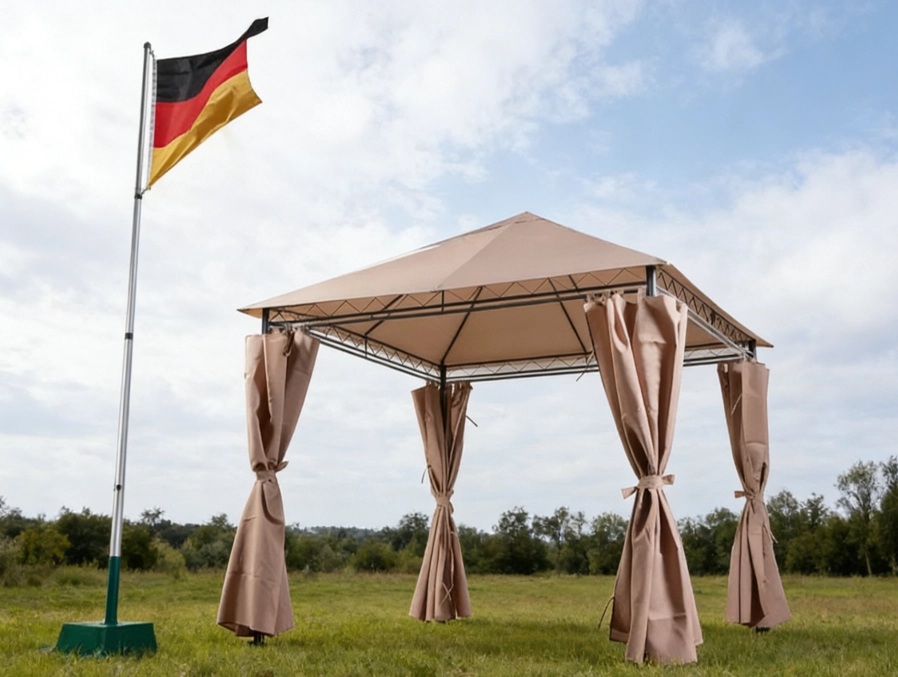 How to Create a Multi-Scenario Outdoor Party with Gazebos and Flagpoles