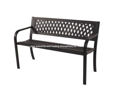 Outdoor Steel Garden Bench With Resin Back