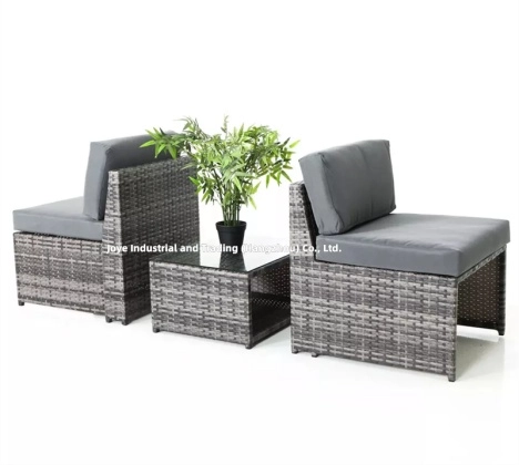 Timra 3pcs Steel Rattan Lounge Set with Cushions