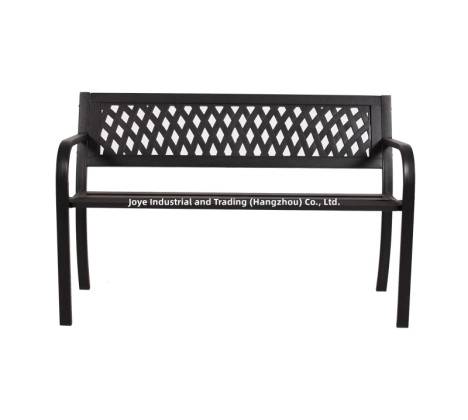 outdoor steel garden bench with resin back