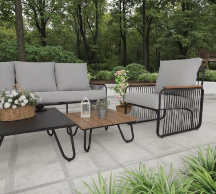 Modern grey outdoor patio furniture set