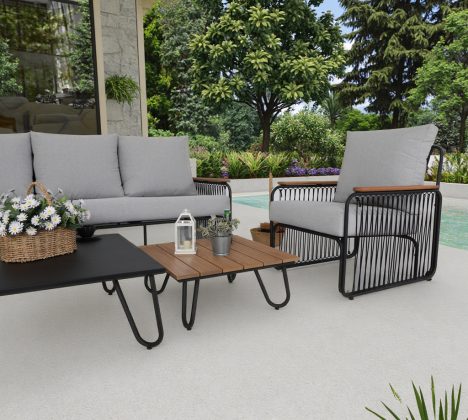 Steel Rope 5pcs Sofa Set, Ideal for Garden