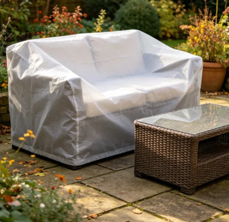 Breathable cover protecting rattan outdoor set