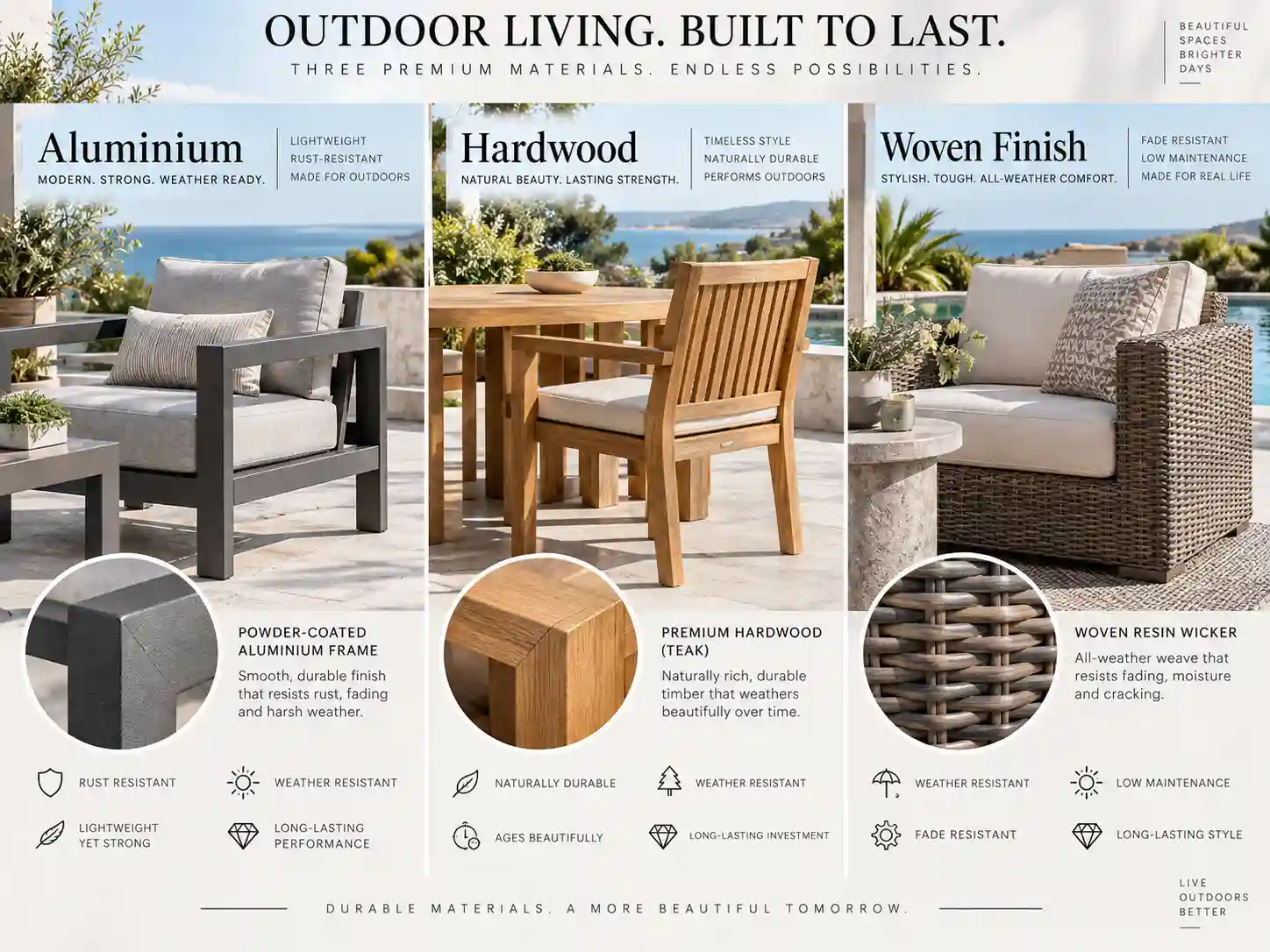 Durable patio furniture material comparison