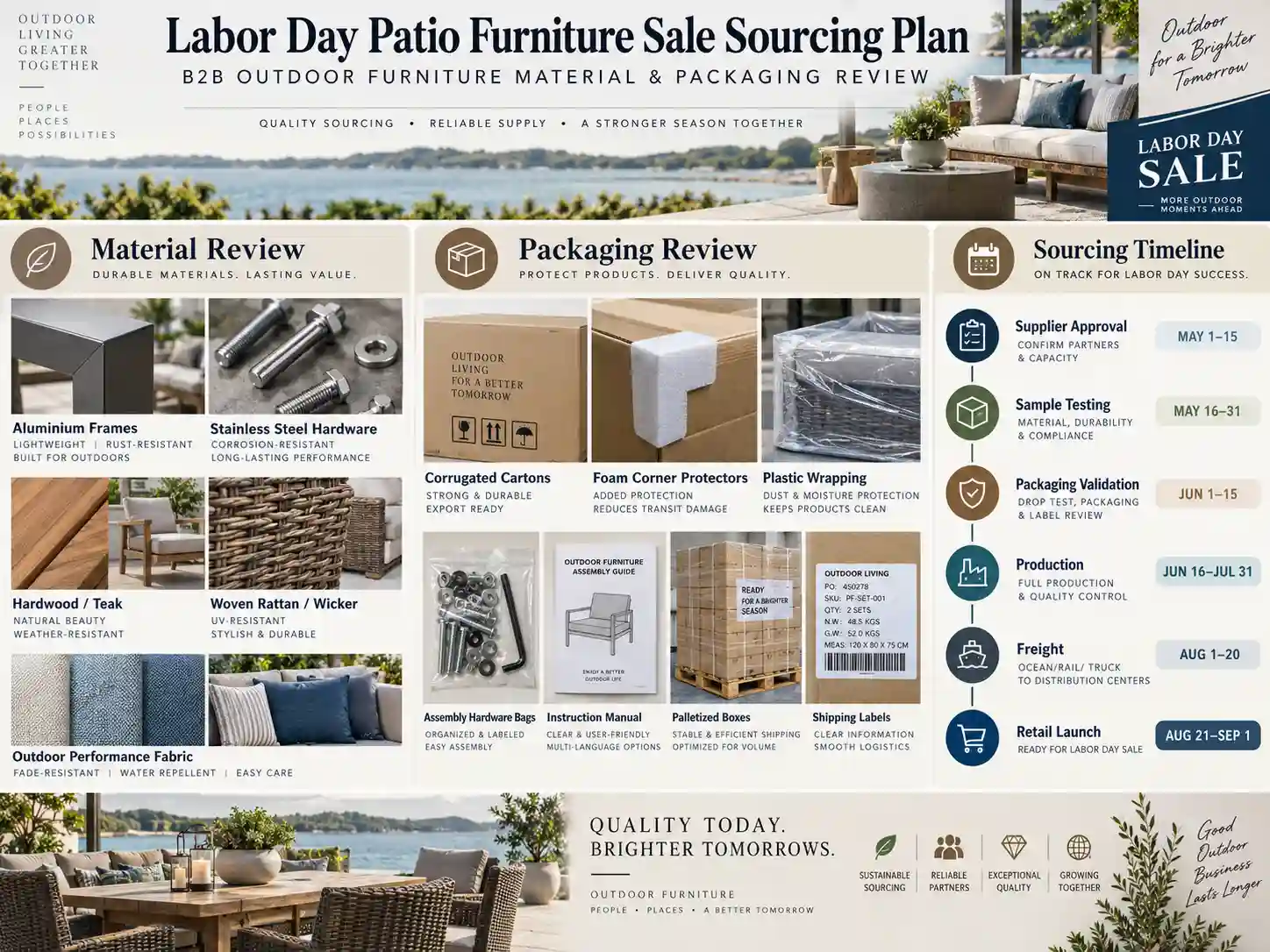 Labor Day patio furniture sale sourcing plan
